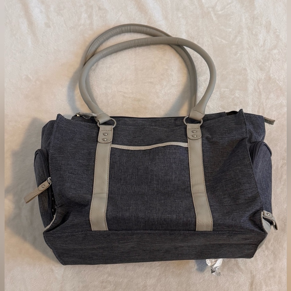 Bananafish Diaper Bag.  New Condition/ Never used.  Light navy and taupe/tan.